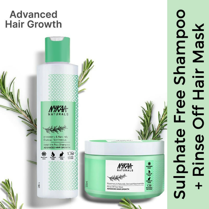 Nykaa Naturals Rosemary & Naturally Derived Niacinamide Shampoo + Mask Hair Growth