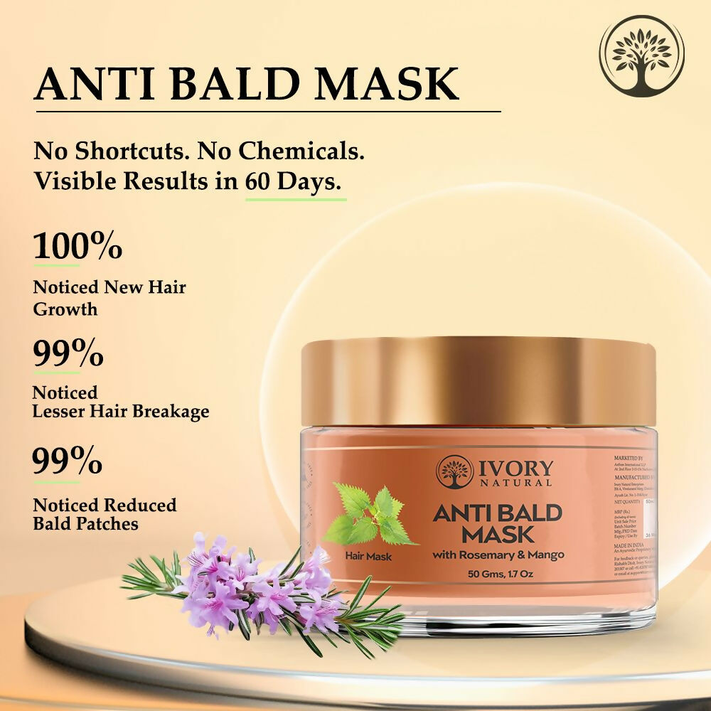 Ivory Natural Bald Mask For Hair - Hair Mask For Less Hair And Hair Thinning