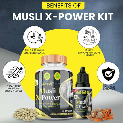 Divya Shree Musli X-Powder Capsule & Musli X-Power Oil Combo