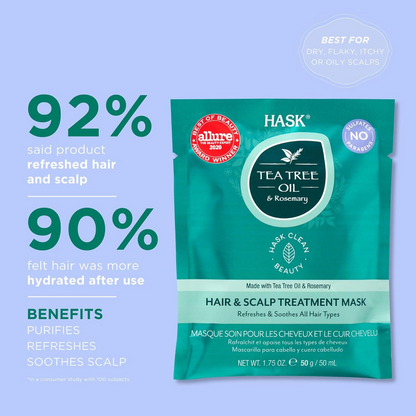 HASK Tea Tree Oil & Rosemary Hair & Scalp Treatment Mask