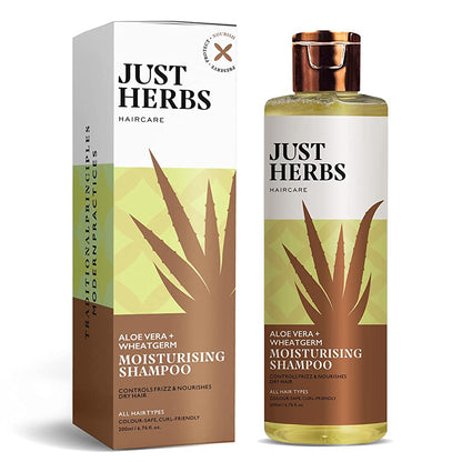 Just Herbs Silky Strength Aloevera-Wheatgerm Moisturising Shampoo - BUDEN