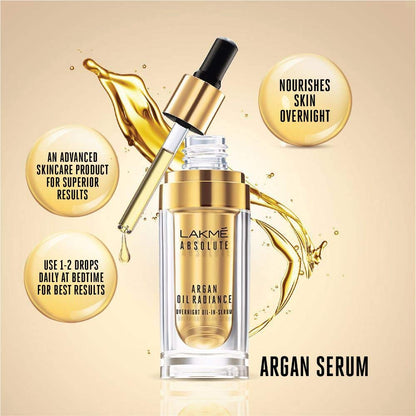 Lakm?? Absolute Argan Oil Radiance Overnight Oil-in-Serum, 15ml