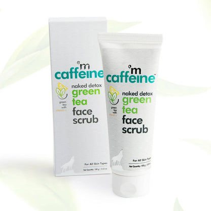 mCaffeine Green Tea Face Scrub with Vitamin C & Hyaluronic Acid