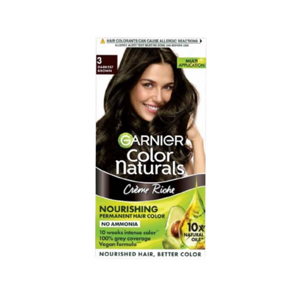 Garnier Color Naturals Creme Riche Hair Color - Shade 3 Darkest Brown