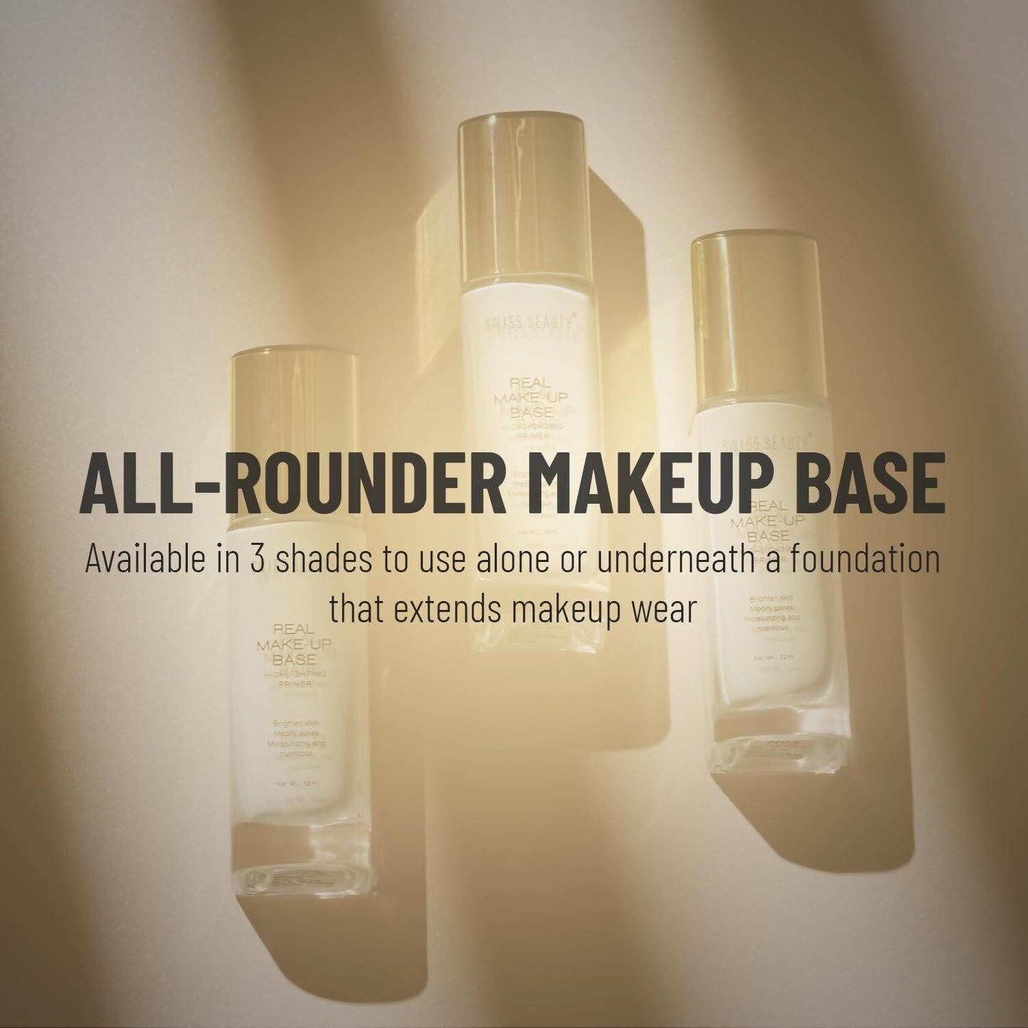 Swiss Beauty Real Makeup Base Highlighting Primer - Shade- Golden Tint