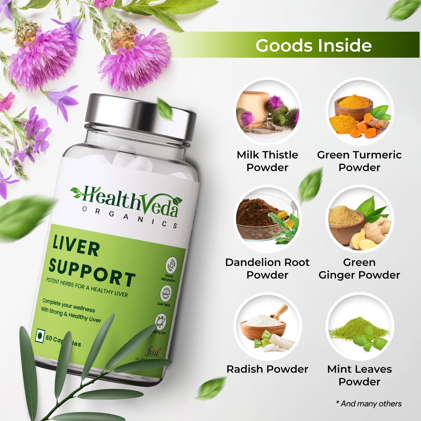 Health Veda Organics Plant Based Liver Support Capsules