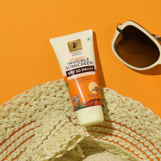 Pilgrim Vitamin C Invisible Sunscreen SPF 50 PA+++ with Australian Kakadu Plum, Broad spectrum, UVA/UVB Protection, No White Cast