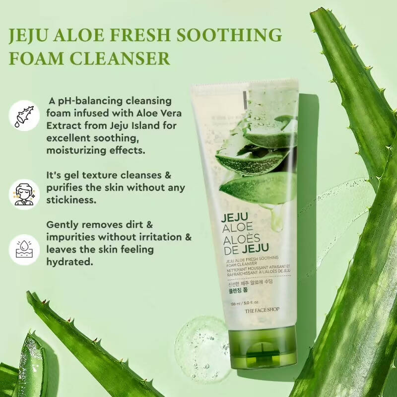 The Face Shop Jeju Aloe Fresh Soothing Foam Cleanser