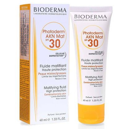 Bioderma Photoderm AKN Mat SPF 30 Matifying Aanti-Blemish Sunscreen - BUDNE
