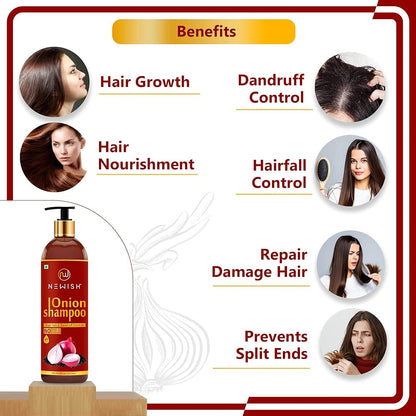 Newish Red Onion Shampoo For Hair Growth & Hair Fall Control