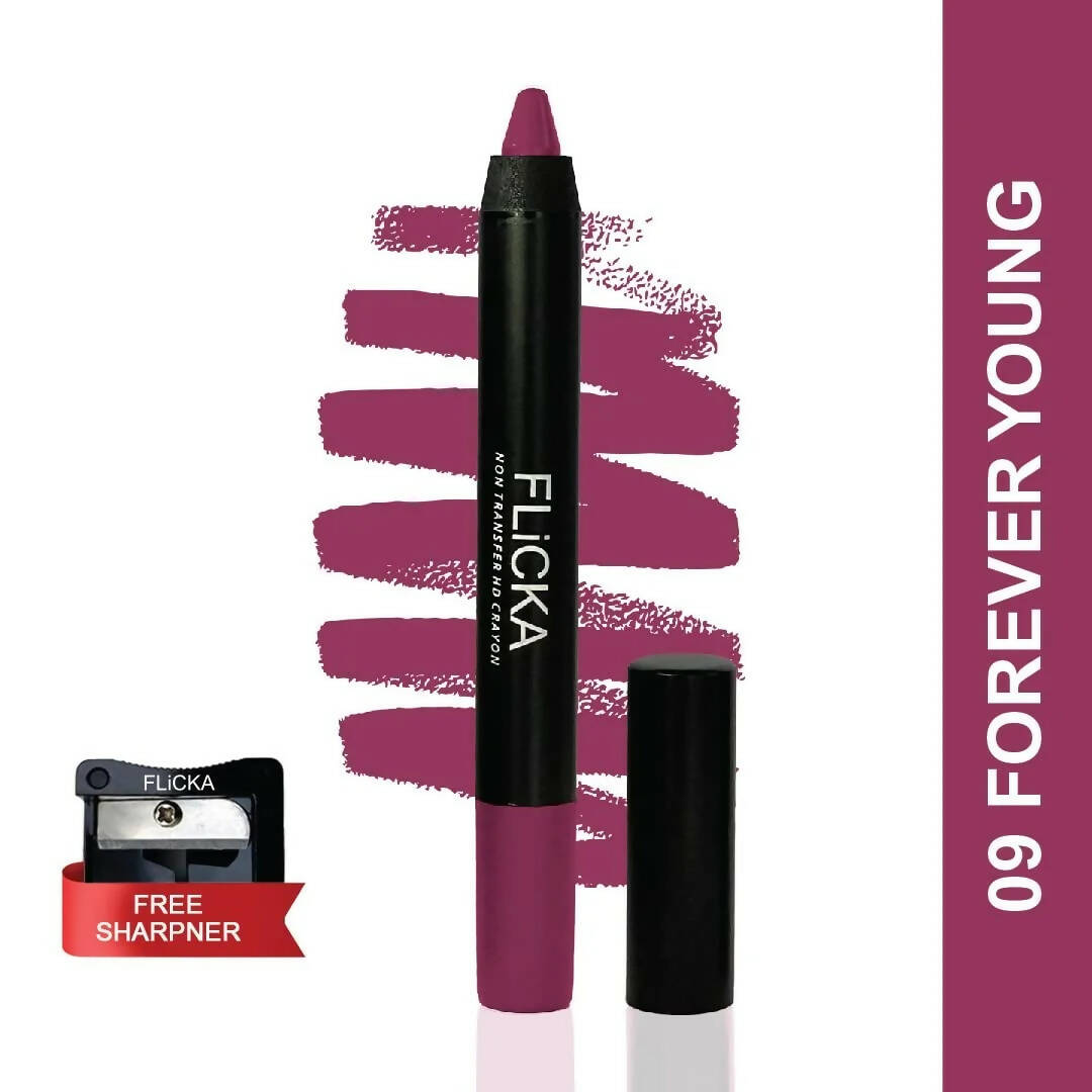 FLiCKA Lasting Lipsence Crayon Lipstick 09 Forever Young - Pink