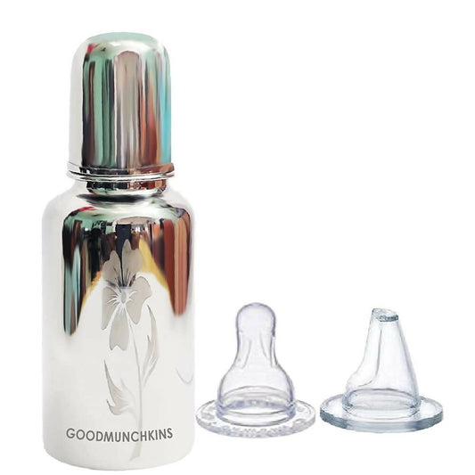 Goodmunchkins Stainless Steel Feeding Bottle Joint Less 304 Grade No Joints BPA Free for New Born Baby/Toddlers/Infants-200ml -  USA, Australia, Canada 