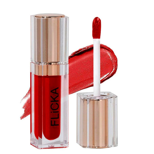 FLiCKA R U Ready Matte Finish liquid Lipstick Shade 01 Red Hot - BUDNE