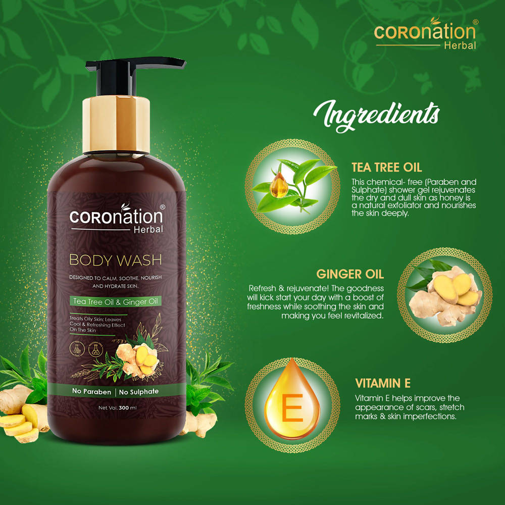 Coronation Herbal Tea Tree Oil & Ginger Oil Body Wash