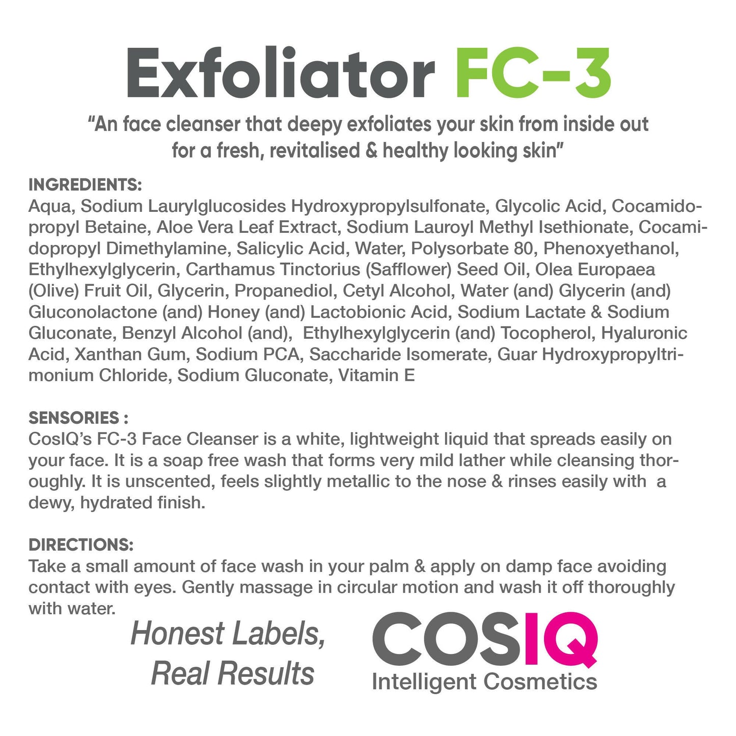 Cos-IQ FC-3 Exfoliating Face Wash
