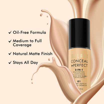 Milani Conceal + Perfect 2-In-1 Foundation + Concealer - 02 Natural