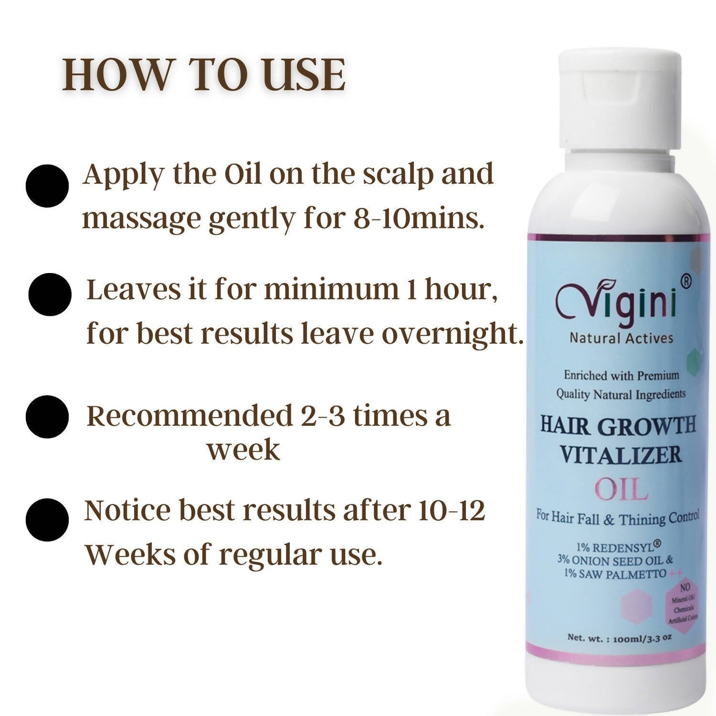 Vigini 1% Redensyl Hair Growth Vitalizer Hair Care Tonic Oil for Men Women
