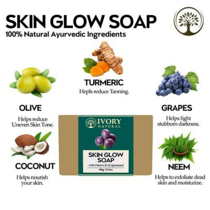 Ivory Natural Skin Glow Soap - Revitalizes, Moisturizes, And Natural Radiance