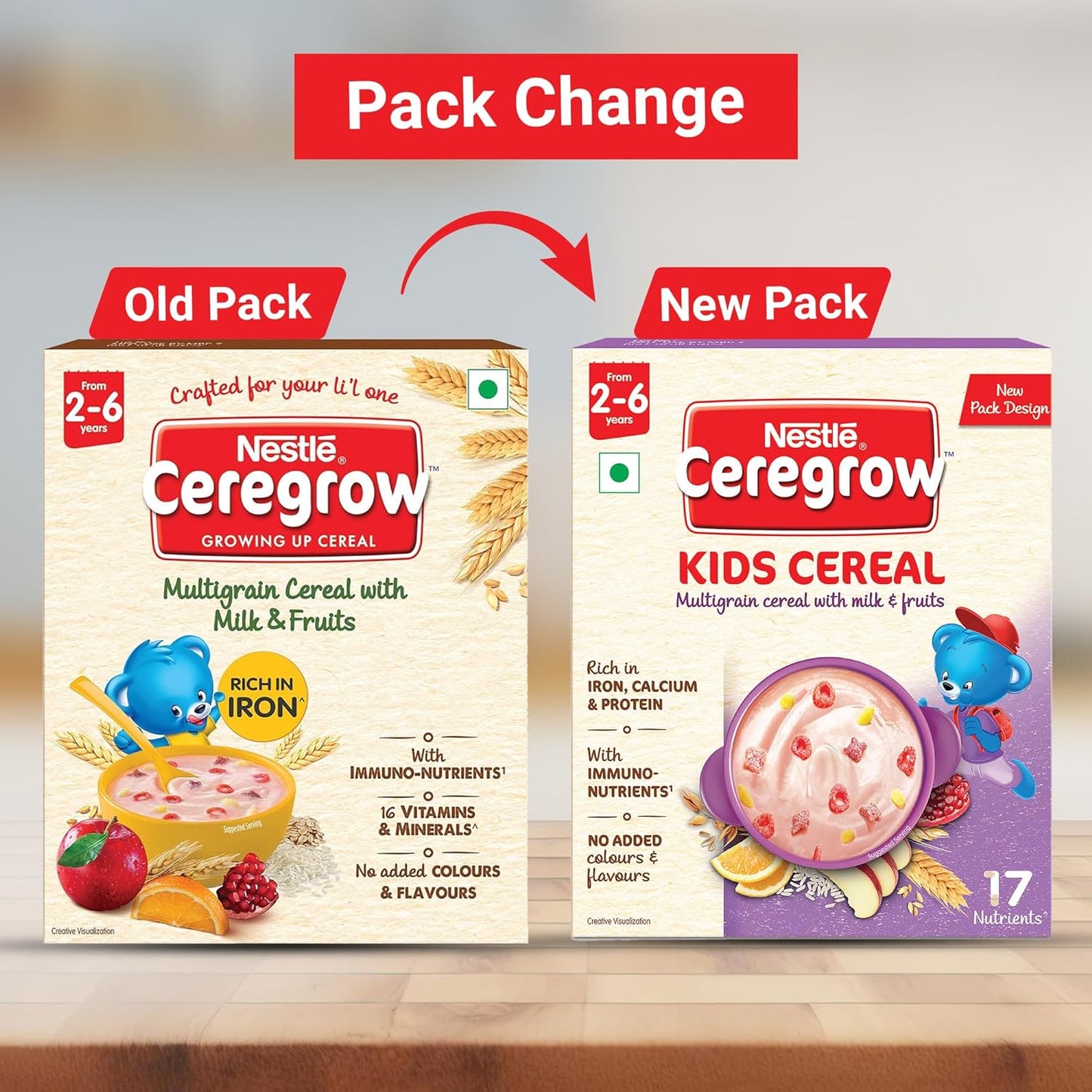 Nestle Ceregrow Kids Cereal-Multigrain, Milk &Fruits
