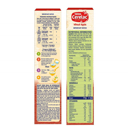 Nestle Cerelac Baby Cereal With Milk - Wheat Apple
