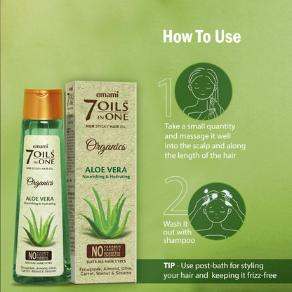 Emami 7 Oils In One Organics Aloe Vera Hair Oil