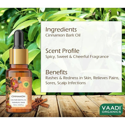 Vaadi Herbals Cinnamon 100% Pure Essential Oil Therapeutic Grade