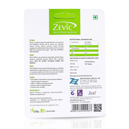 Zevic Stevia White Tablets
