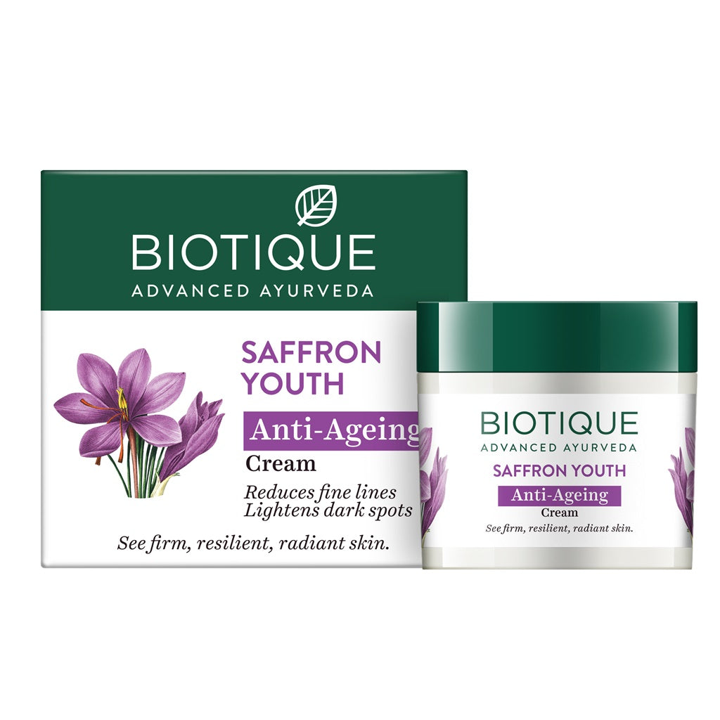Biotique Advanced Ayurveda Bio Saffron Youth Anti-aging Cream - BUDNE