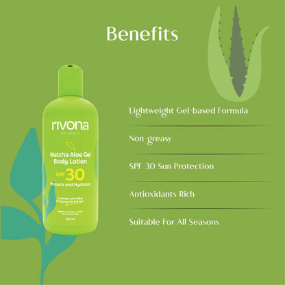 Rivona Naturals Matcha Aloe Gel Body Lotion with SPF 30