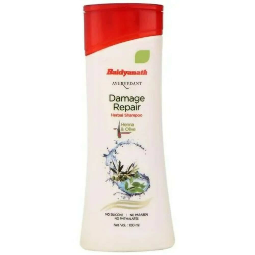 Baidyanath Jhansi Ayurvedant Damage Repair Herbal Shampoo - Henna & Olive - BUDNE