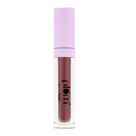 Plum Glassy Glaze Lip Lacquer 3-in-1 Lipstick + Lip Balm + Gloss 04 Blushing Babe - BUDNE