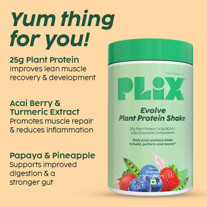 PLIX The Plant Fix Evolve Plant Protein Shake Powder - Mixed Berry