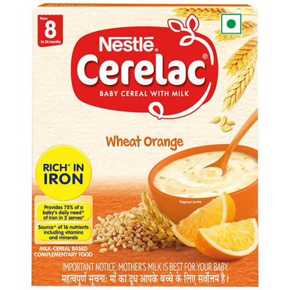 Nestle Cerelac Baby Cereal with Milk, Wheat Orange ???? From 8 To 24 Months