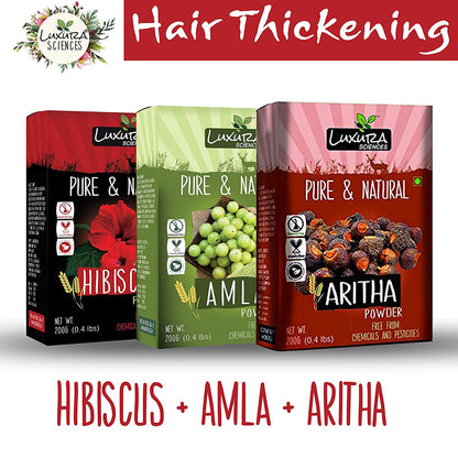 Luxura Sciences Natural Hair Care for Hair Thickening - Hibiscus + Amla + Aritha -  buy in usa canada australia