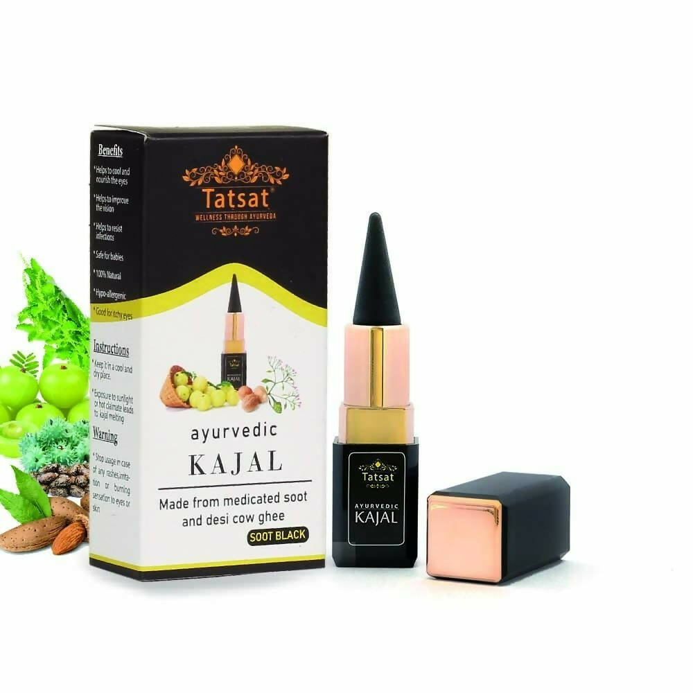 Tatsat 100% Natural Certified Ayurvedic Kajal With Pure Herbs - BUDNE