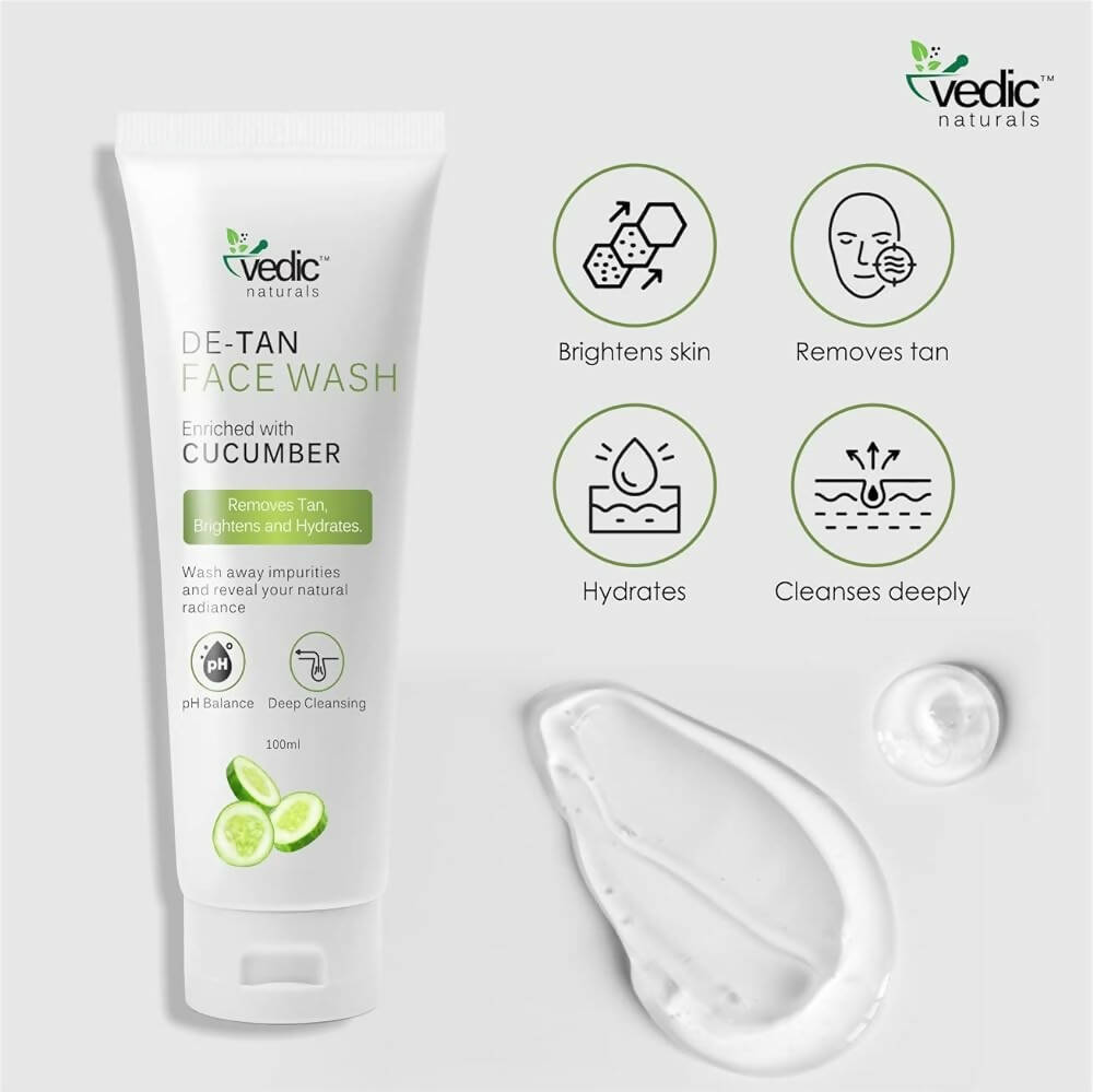 Vedic Naturals Cucumber De Tan Face Wash