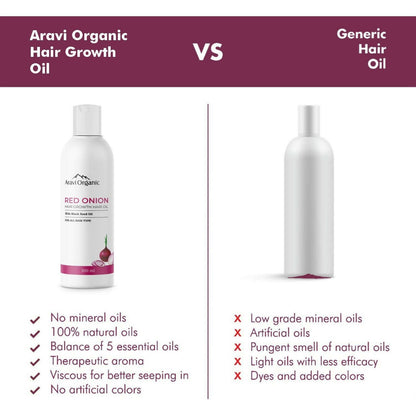 Aravi Organic Hair Growth Hair Oil with Onion Oil