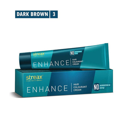 Streax Professional Enhance Hair Colourant Cream - Dark Brown 3