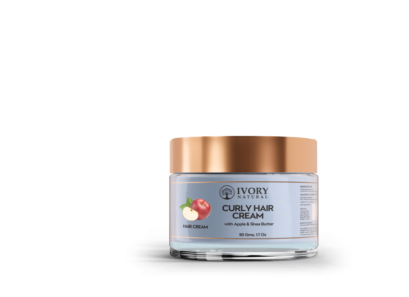 Ivory Natural Curly Hair Cream - Bouncy, Shiny, Humidity-Resistant Curls Hair