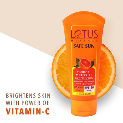 Lotus Herbals Safe Sun Vitamin C Matte Gel Daily Sunscreen SPF 50 PA+++