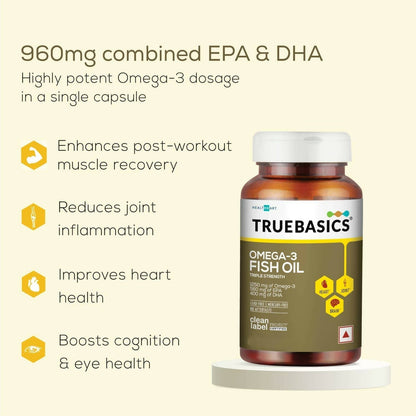 TrueBasics Omega-3 Fish Oil Capsules for Women & Men