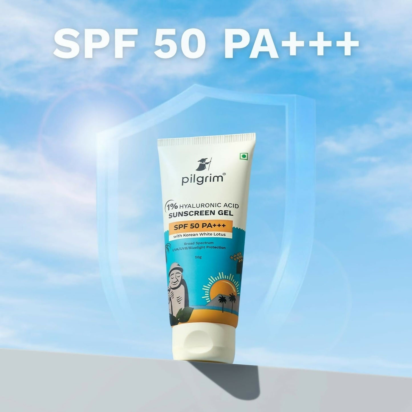 Pilgrim 1% Hyaluronic Acid Sunscreen Gel SPF 50 PA+++