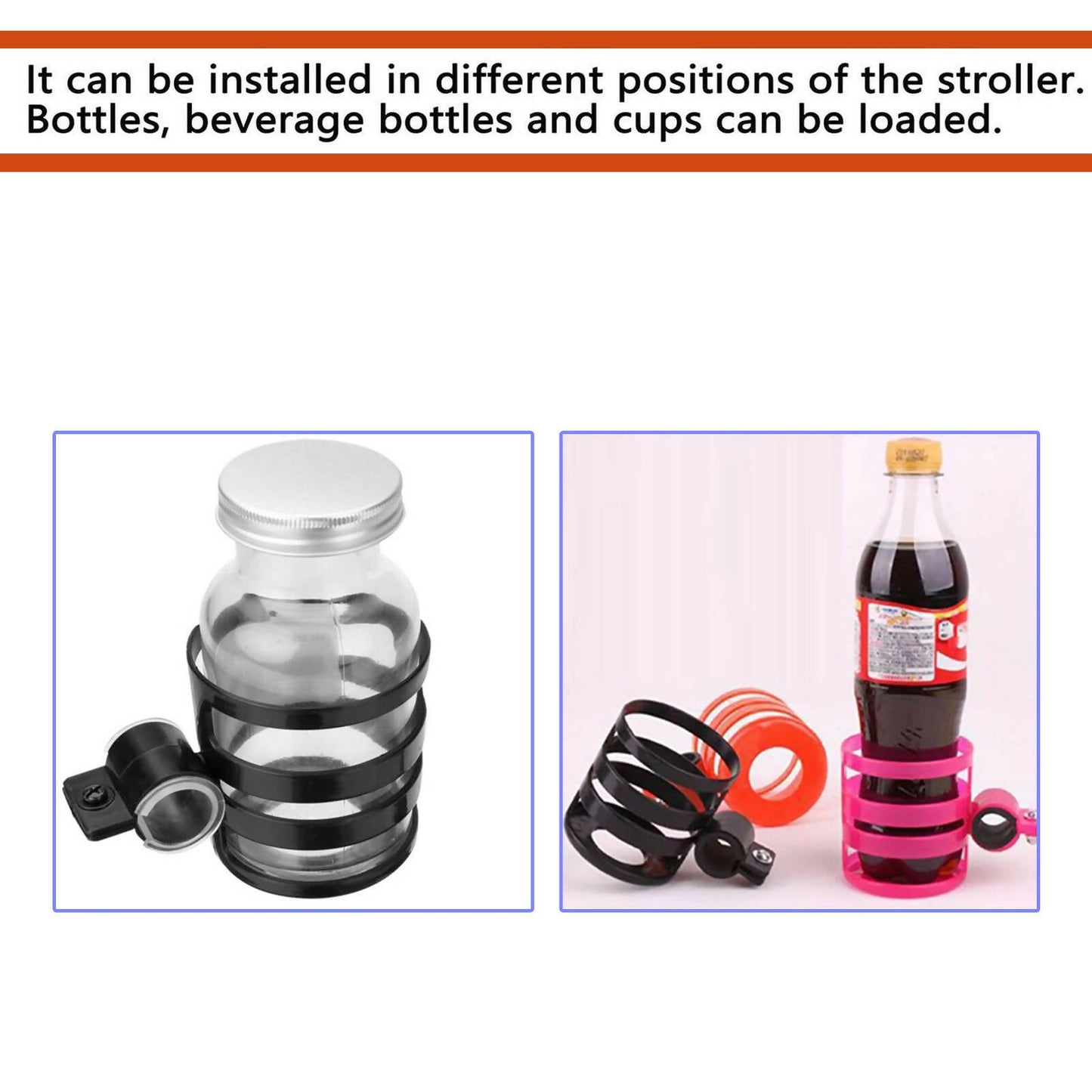 Safe-O-Kid Universal Stroller & Pram cup or Mug holder for kids- Black