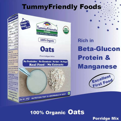 TummyFriendly Foods Certified Organic Oats Porridge Mix for 6 Months Old