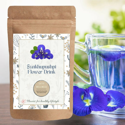 Satvi Wellness Shankhupushpi flower Tea | Blue Butterfly pea tea | Blue tea mix