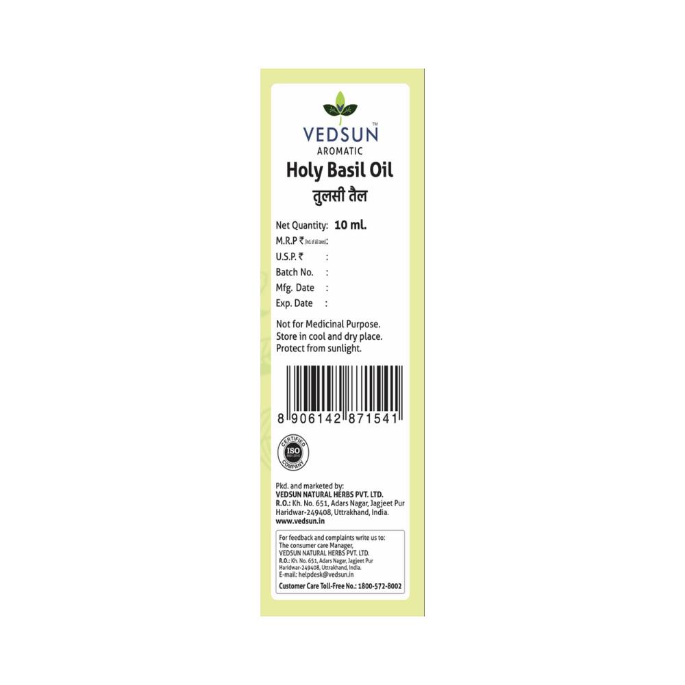 Vedsun Naturals Tulsi/Holy Basil Oil Pure & Organic for Skin