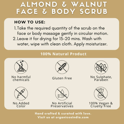 Organicos Almond+Walnut Face & Body Scrub