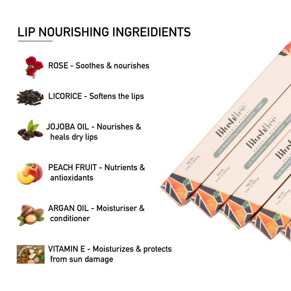 BlushBee Organic Beauty Lip Nourishing Liquid Lipstick - Nude Pink