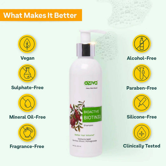 OZiva Bioactive Biotin33 Shampoo