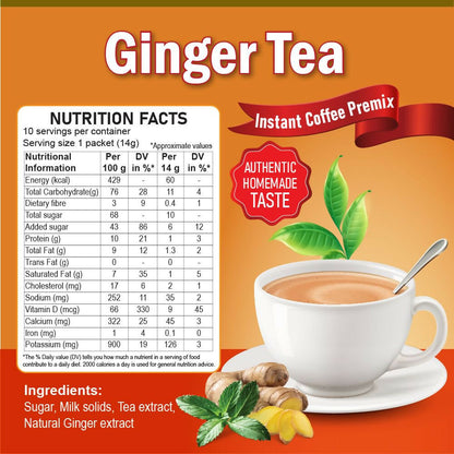 Naivedyam Ginger Instant Tea Premix Powder Sachets